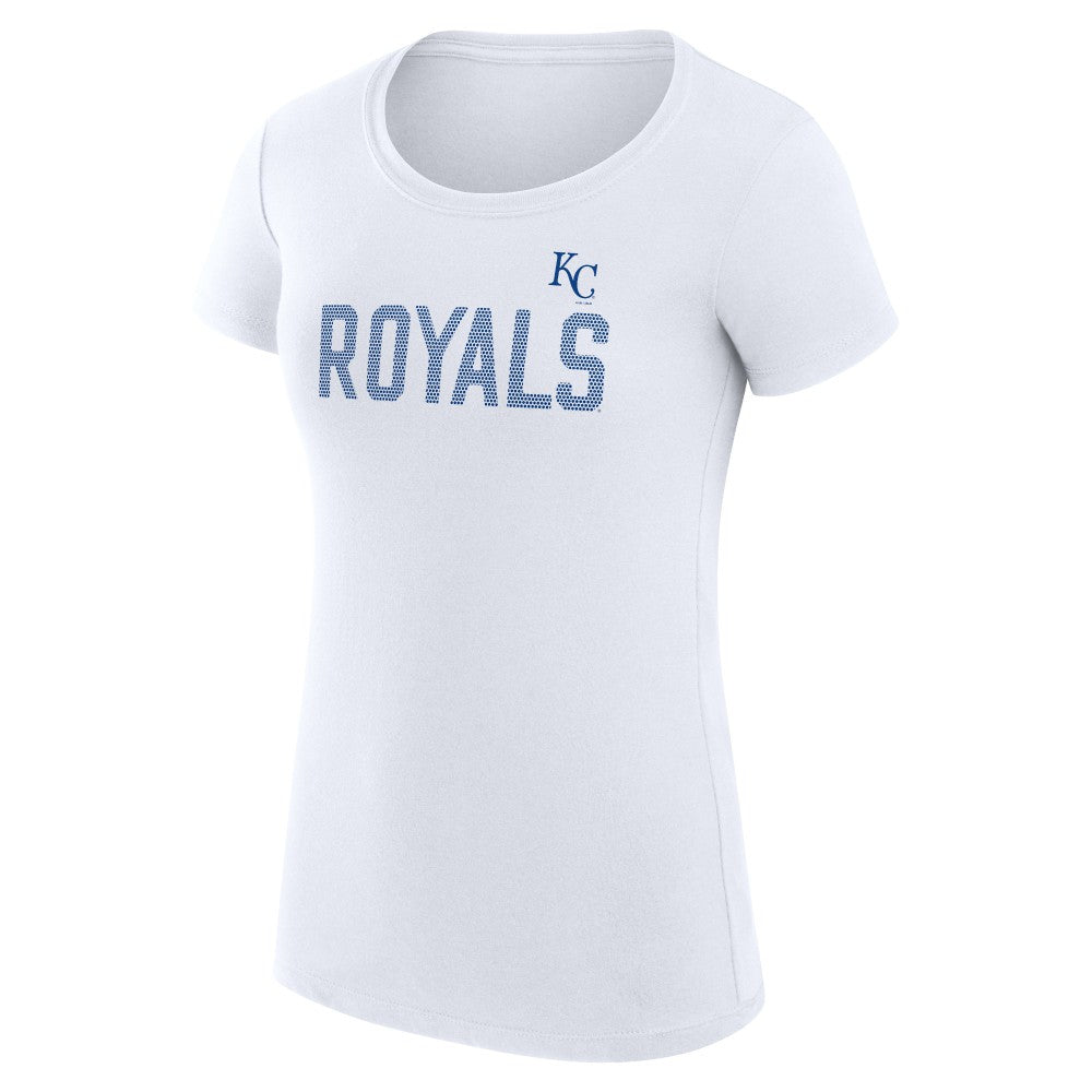 Kansas City Royals G-III 4Her by Carl Banks Women's Super-Slim Fit Lightweight Dot Print T-Shirt White