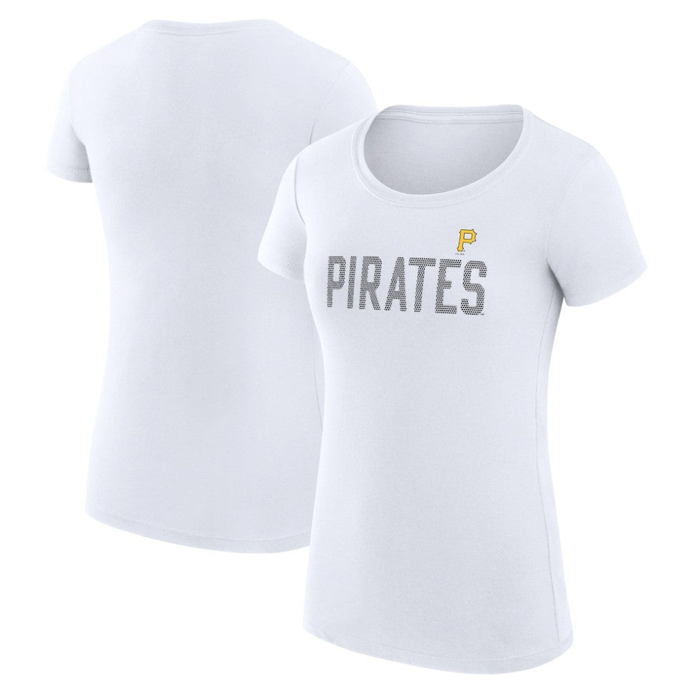 Pittsburgh Pirates G-III 4Her by Carl Banks Women's Super-Slim Fit Lightweight Dot Print T-Shirt White