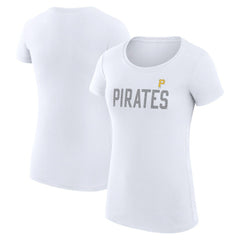 Pittsburgh Pirates G-III 4Her by Carl Banks Women's Super-Slim Fit Lightweight Dot Print T-Shirt White
