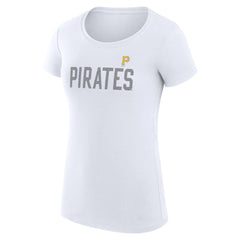 Pittsburgh Pirates G-III 4Her by Carl Banks Women's Super-Slim Fit Lightweight Dot Print T-Shirt White