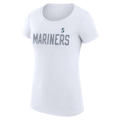 Seattle Mariners G-III 4Her by Carl Banks Women's Super-Slim Fit Lightweight Dot Print T-Shirt White