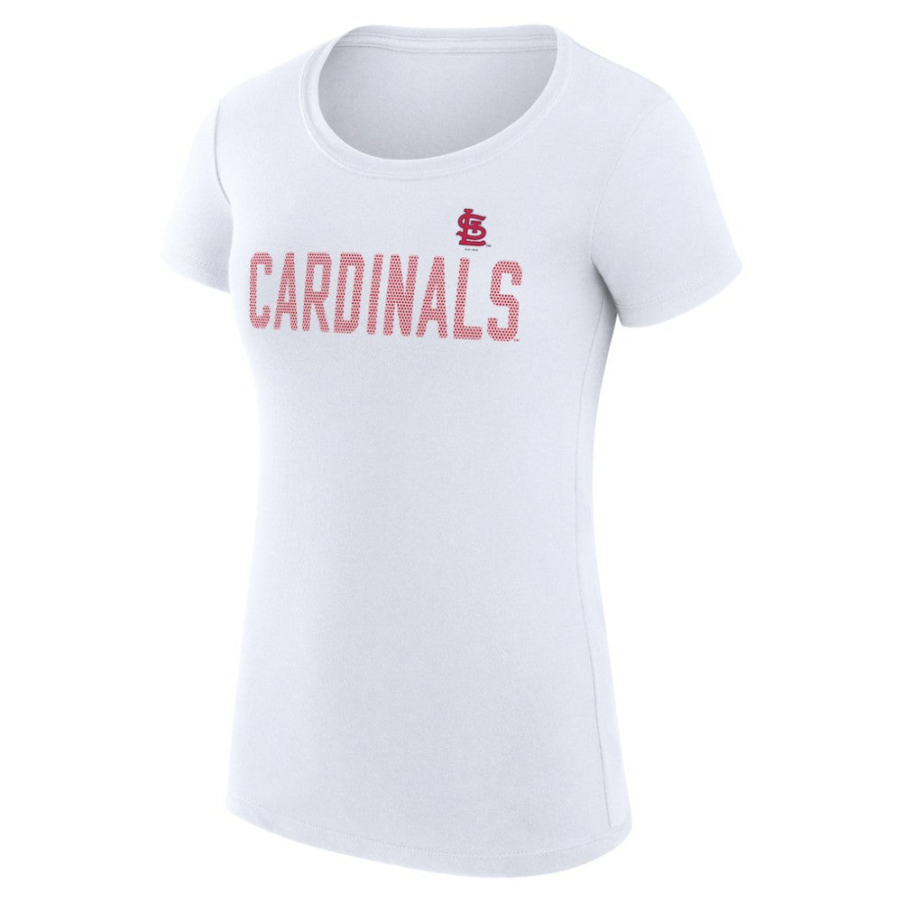 St. Louis Cardinals G-III 4Her by Carl Banks Women's Super-Slim Fit Lightweight Dot Print T-Shirt White