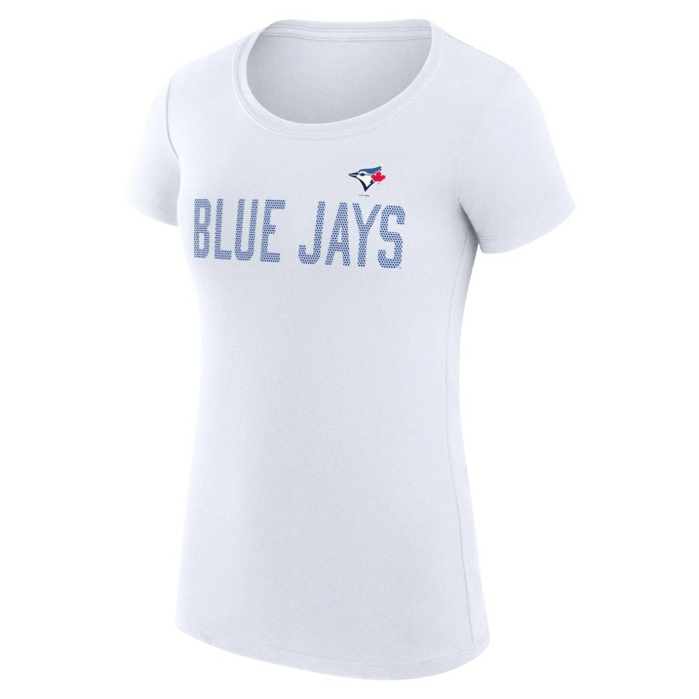 Toronto Blue Jays G-III 4Her by Carl Banks Women's Super-Slim Fit Lightweight Dot Print T-Shirt White