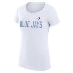 Toronto Blue Jays G-III 4Her by Carl Banks Women's Super-Slim Fit Lightweight Dot Print T-Shirt White