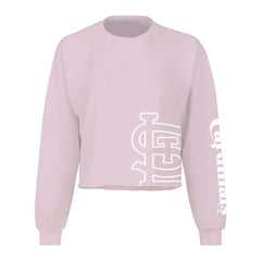 St. Louis Cardinals Women's Cropped Slouchy Long Sleeve T-Shirt Pink