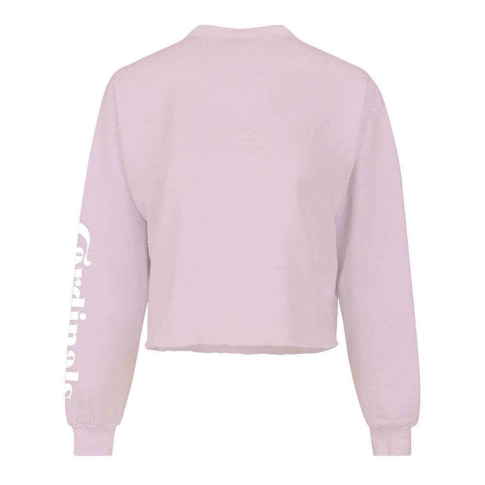 St. Louis Cardinals Women's Cropped Slouchy Long Sleeve T-Shirt Pink