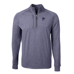 Atlanta Falcons Cutter & Buck Big & Tall Adapt Eco Knit Quarter-Zip Pullover Top - Heather Navy on sale