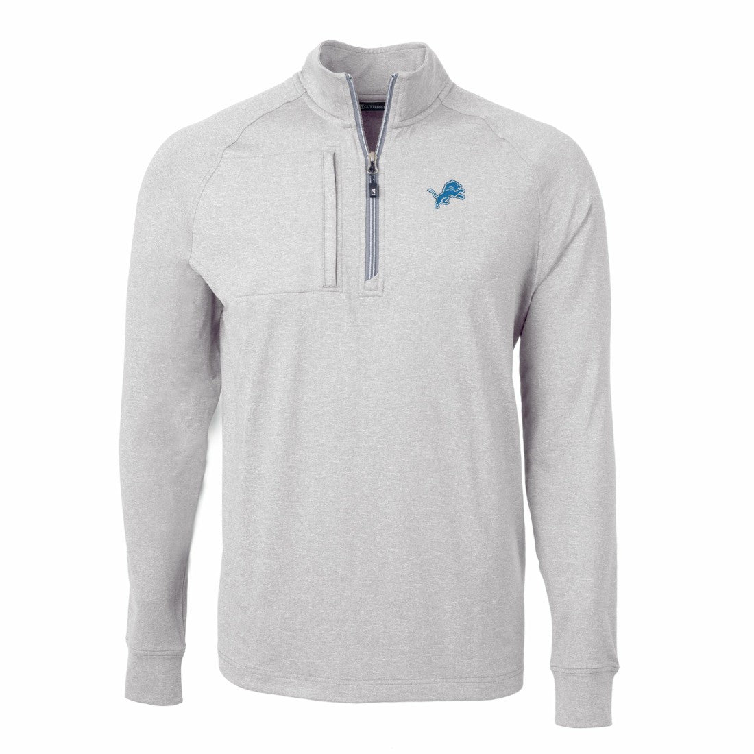 Detroit Lions Cutter & Buck Big & Tall Adapt Eco Knit Quarter-Zip Pullover Top - Heather Gray online