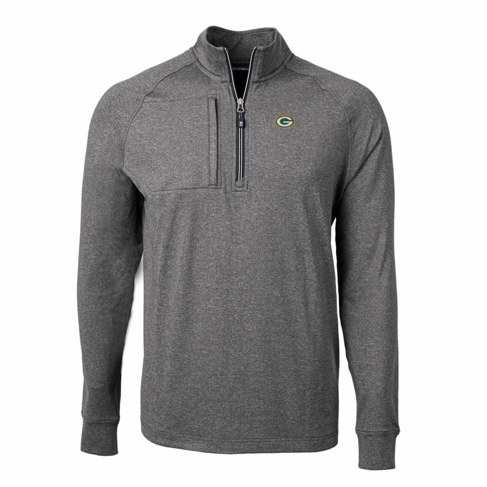 Green Bay Packers Cutter & Buck Big & Tall Adapt Eco Knit Quarter-Zip Pullover Top - Heather Black discount