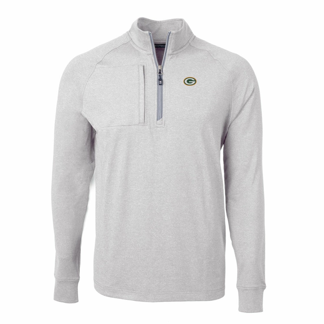 Green Bay Packers Cutter & Buck Big & Tall Adapt Eco Knit Quarter-Zip Pullover Top - Heather Gray outlet