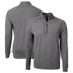 Minnesota Vikings Cutter & Buck Big & Tall Adapt Eco Knit Quarter-Zip Pullover Top - Heather Black discount