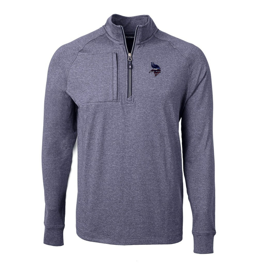 Minnesota Vikings Cutter & Buck Big & Tall Adapt Eco Knit Quarter-Zip Pullover Top - Heather Navy online