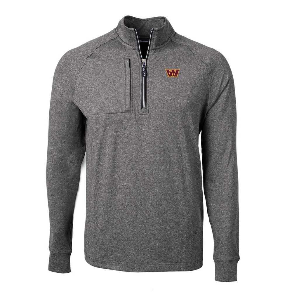 Washington Commanders Cutter & Buck Big & Tall Adapt Eco Knit Quarter-Zip Pullover Top - Heather Black discount