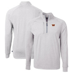 Washington Commanders Cutter & Buck Big & Tall Adapt Eco Knit Quarter-Zip Pullover Top - Heather Gray sale