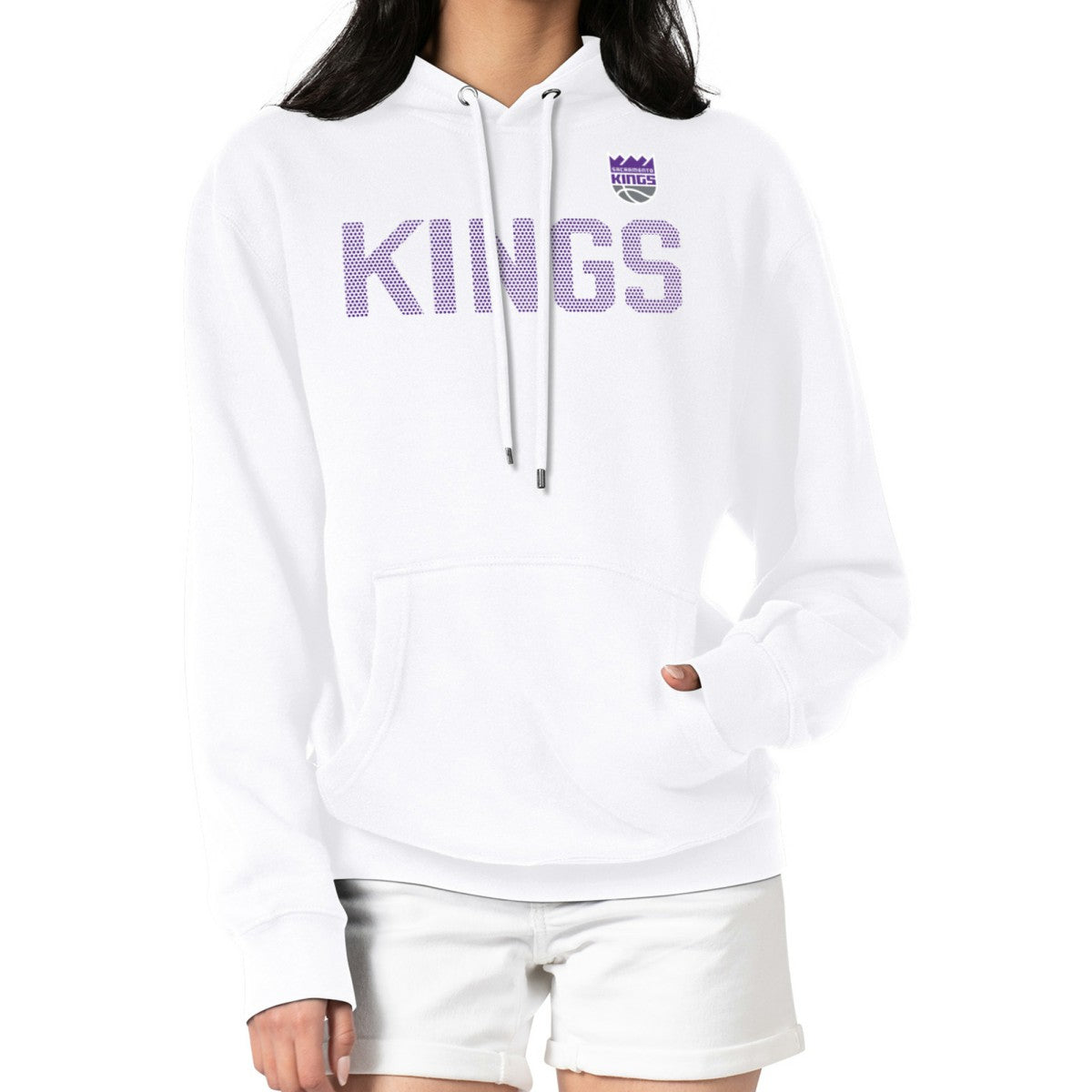 Sacramento Kings G-III 4Her by Carl Banks Women's Dot Print Pullover Hoodie - White on sale