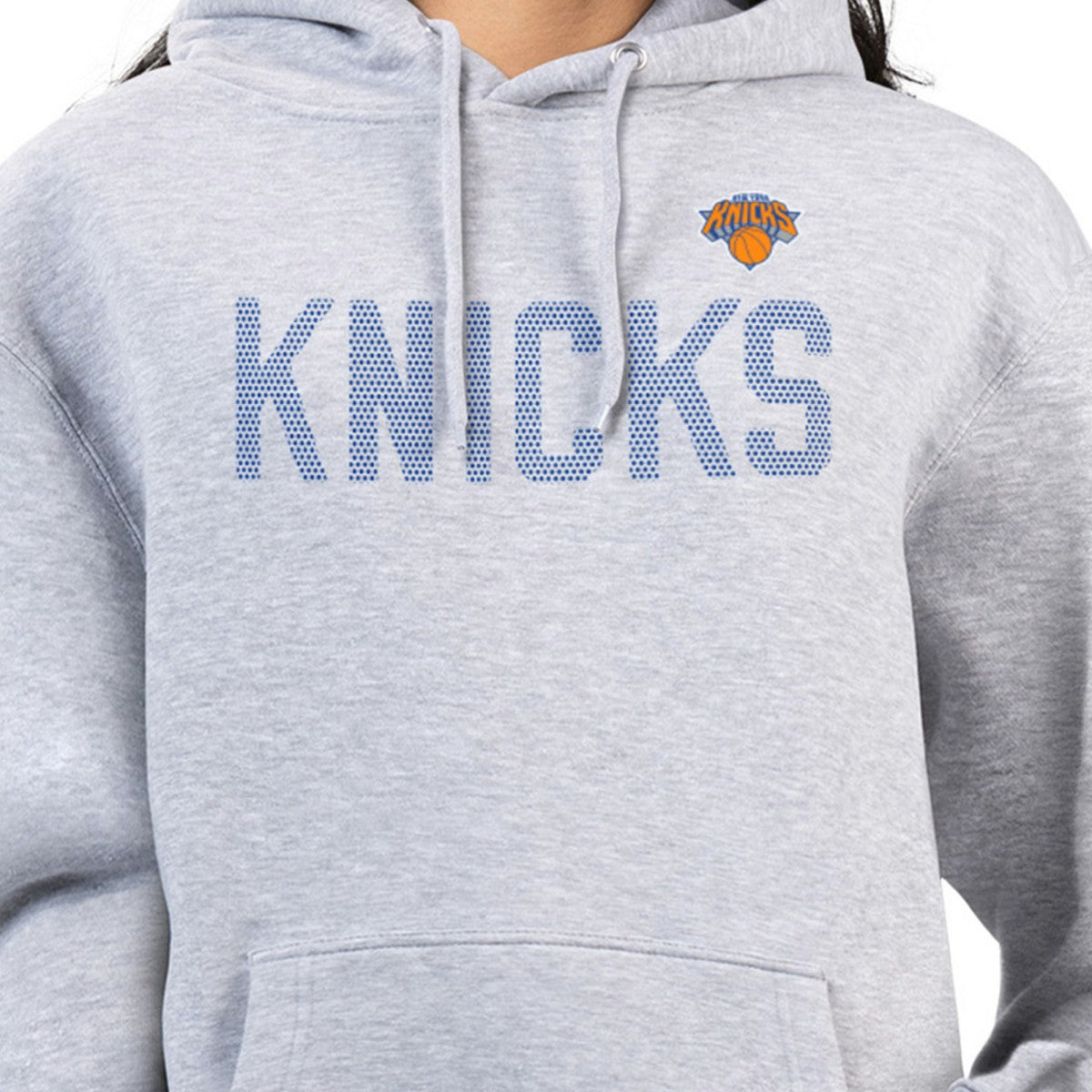 New York Knicks G-III 4Her by Carl Banks Women's Dot Print Pullover Hoodie - Heather Gray for sale