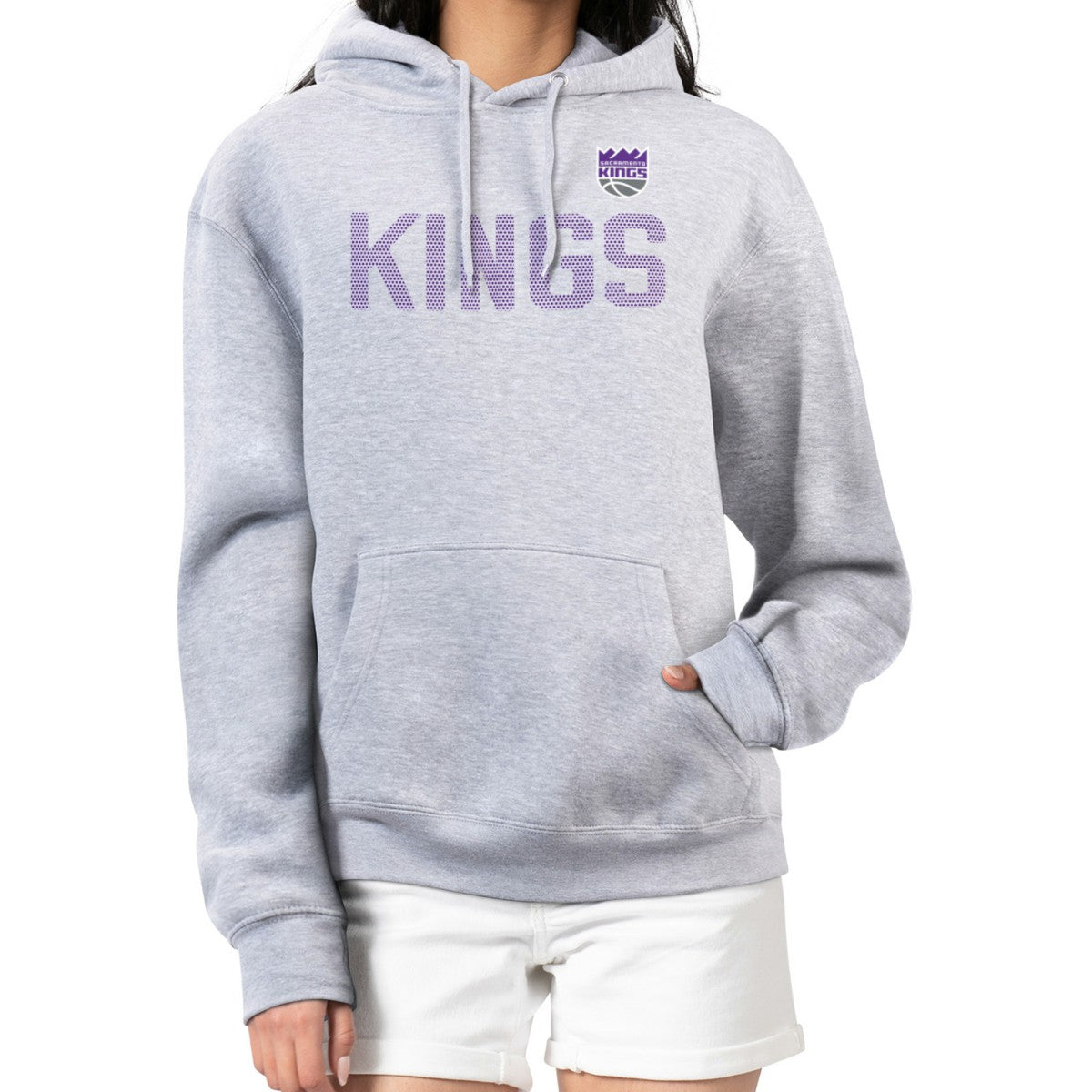 Sacramento Kings G-III 4Her by Carl Banks Women's Dot Print Pullover Hoodie - Heather Gray online