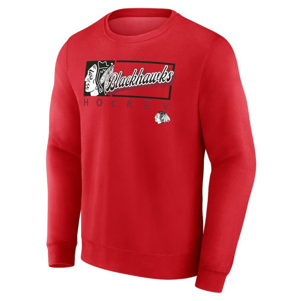 Chicago Blackhawks Fanatics Focus Fleece Pullover Sweatshirt - Red Sweatshirts