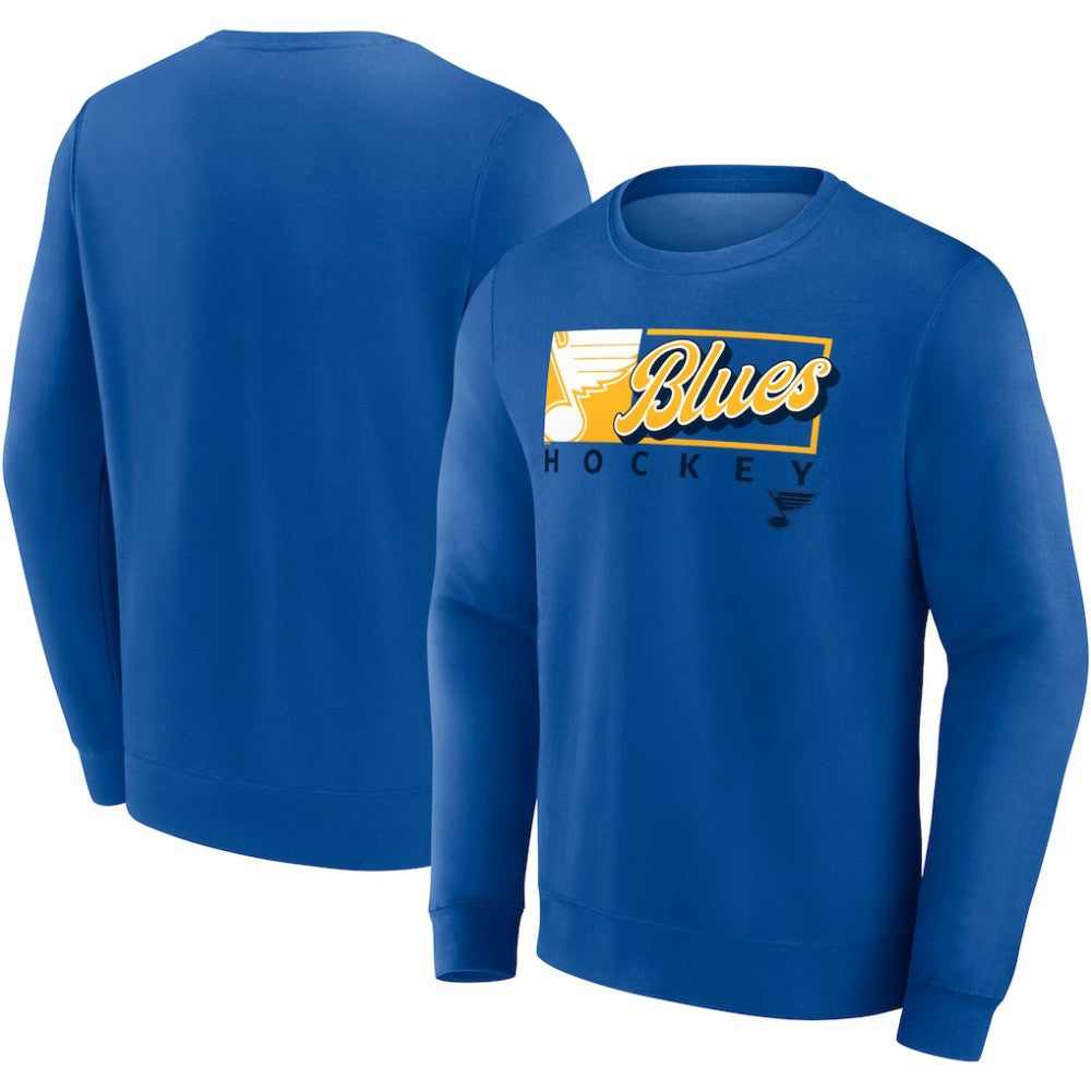 St. Louis Blues Fanatics Focus Fleece Pullover Sweatshirt - Blue Sweatshirts
