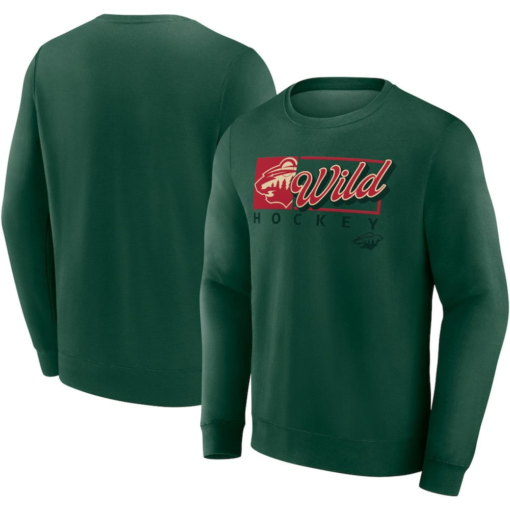 Minnesota Wild Fanatics Focus Fleece Pullover Sweatshirt - Green Sweatshirts
