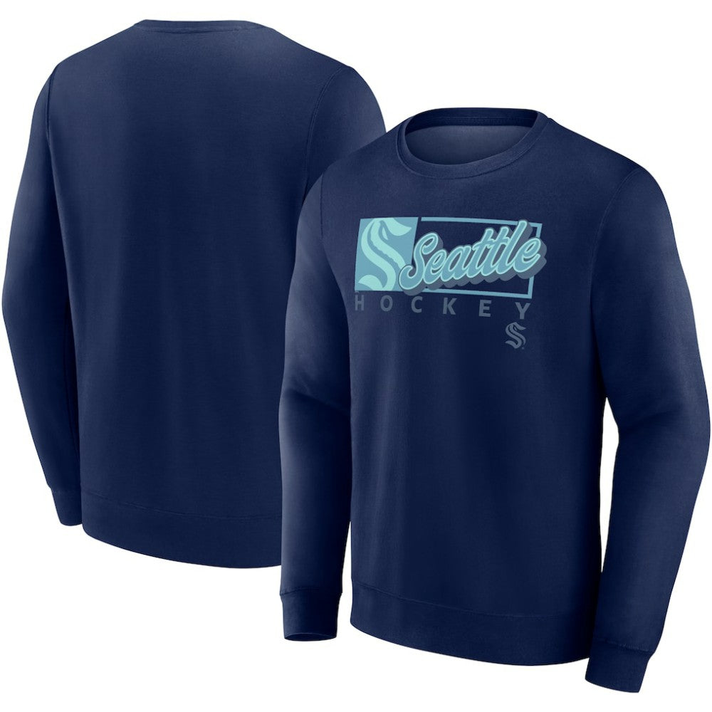 Seattle Kraken Fanatics Focus Fleece Pullover Sweatshirt - Deep Sea Blue Sweatshirts