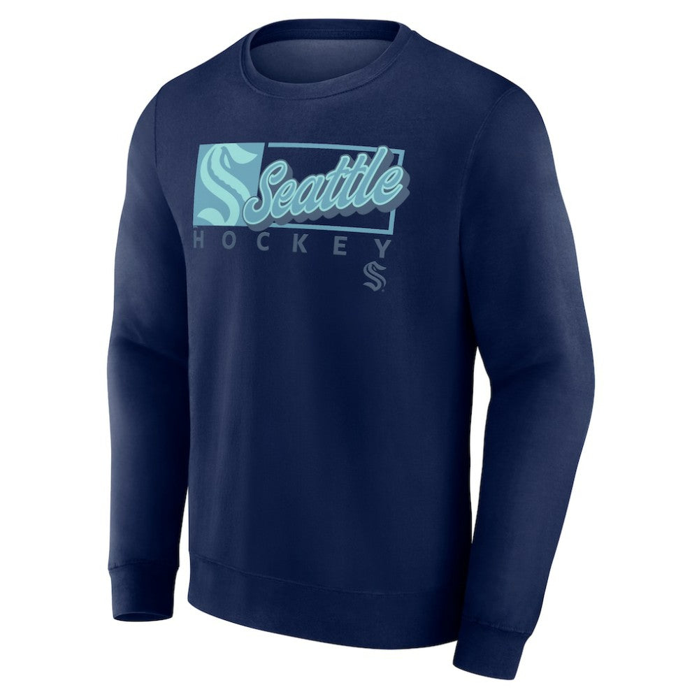 Seattle Kraken Fanatics Focus Fleece Pullover Sweatshirt - Deep Sea Blue Sweatshirts