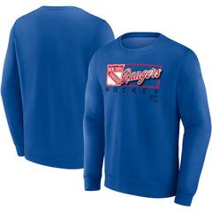 New York Rangers Fanatics Focus Fleece Pullover Sweatshirt - Royal Sweatshirts