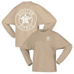 Houston Astros Women's Branded Fleece Pullover Sweatshirt Tan
