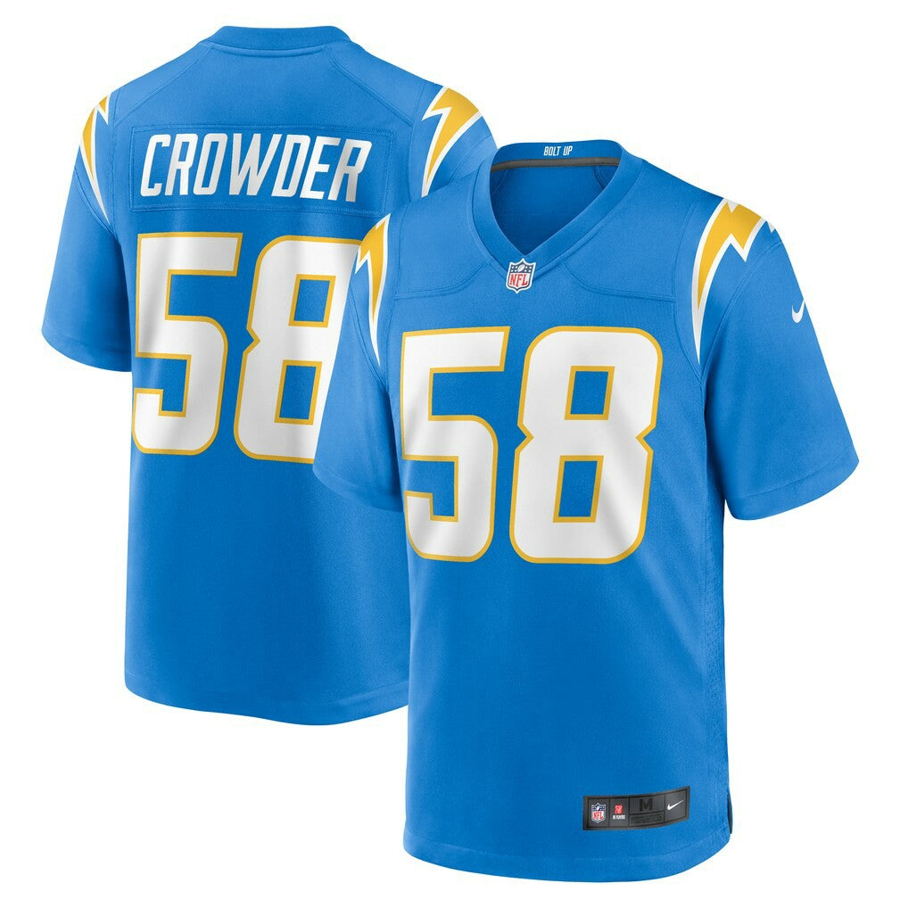 Tae Crowder Los Angeles Chargers Team Game Jersey - Powder Blue online