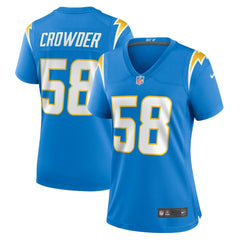 Tae Crowder Los Angeles Chargers Women's Team Game Jersey - Powder Blue on sale