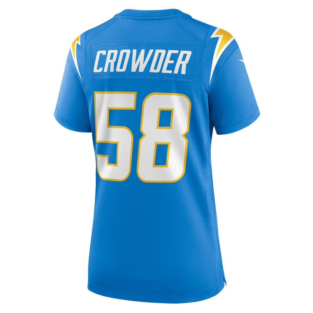 Tae Crowder Los Angeles Chargers Women's Team Game Jersey - Powder Blue on sale