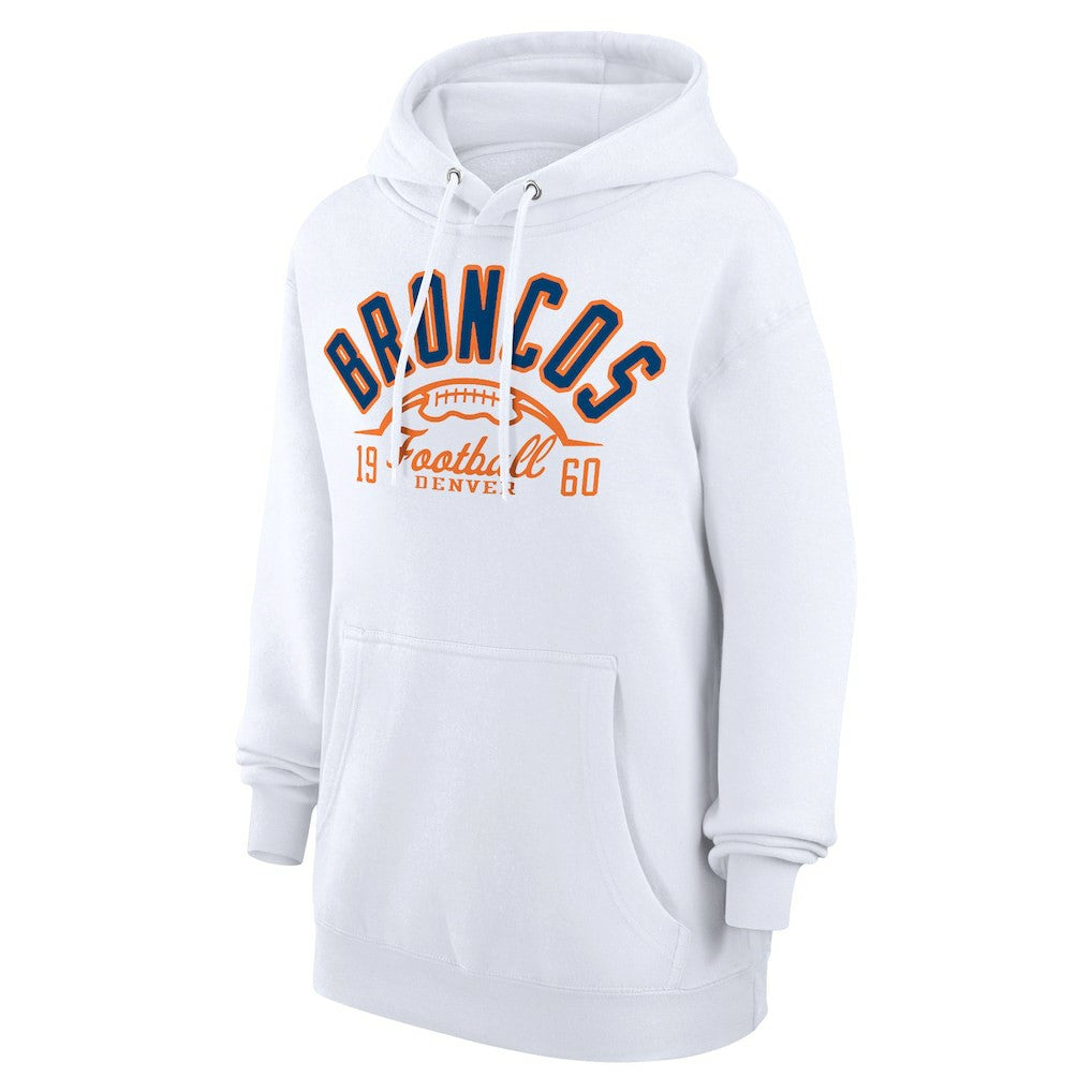 Denver Broncos Starter Unisex Half Ball Team Fleece Pullover Hoodie - White cheap