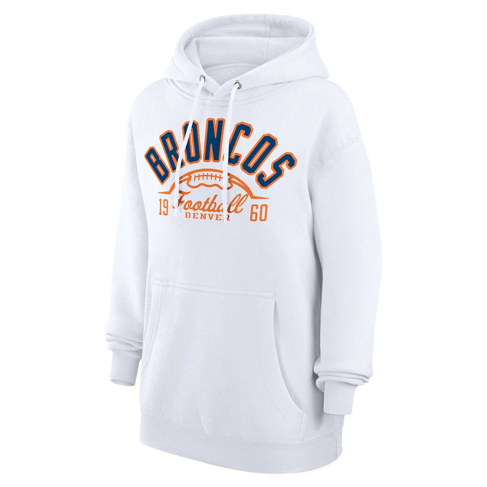 Denver Broncos Starter Unisex Half Ball Team Fleece Pullover Hoodie - White cheap