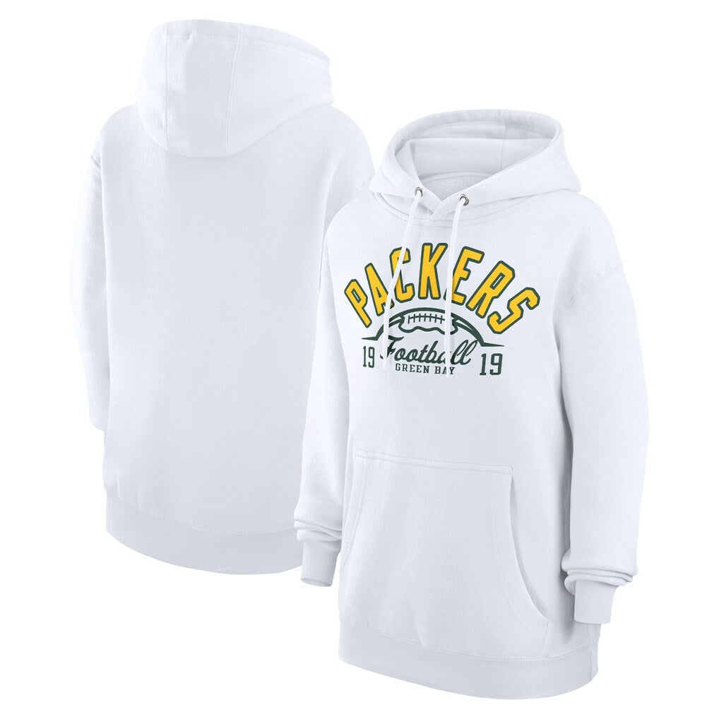 Green Bay Packers Starter Unisex Half Ball Team Fleece Pullover Hoodie - White discount