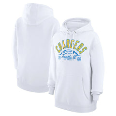 Los Angeles Chargers Starter Unisex Half Ball Team Fleece Pullover Hoodie - White on sale