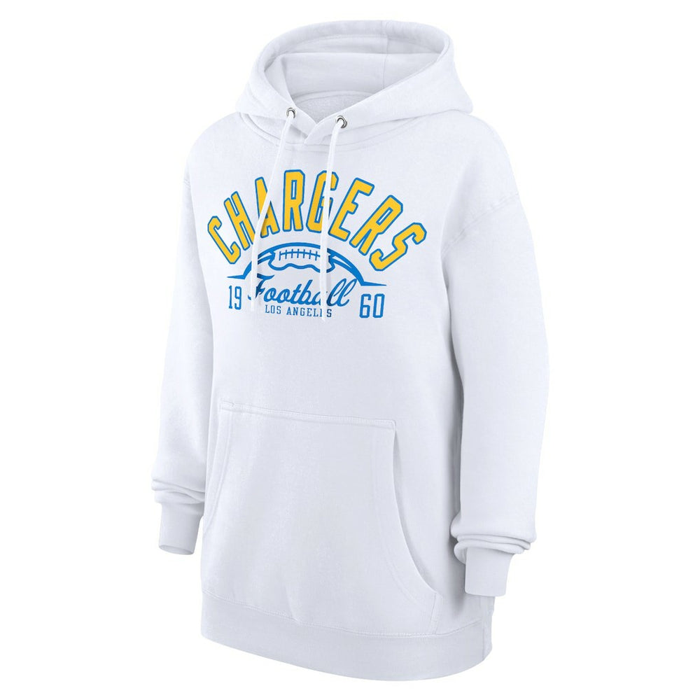 Los Angeles Chargers Starter Unisex Half Ball Team Fleece Pullover Hoodie - White on sale