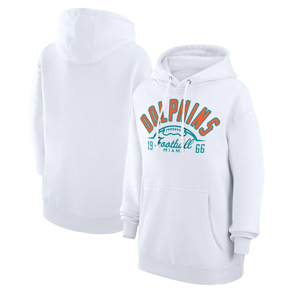 Miami Dolphins Starter Unisex Half Ball Team Fleece Pullover Hoodie - White outlet