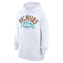 Miami Dolphins Starter Unisex Half Ball Team Fleece Pullover Hoodie - White outlet