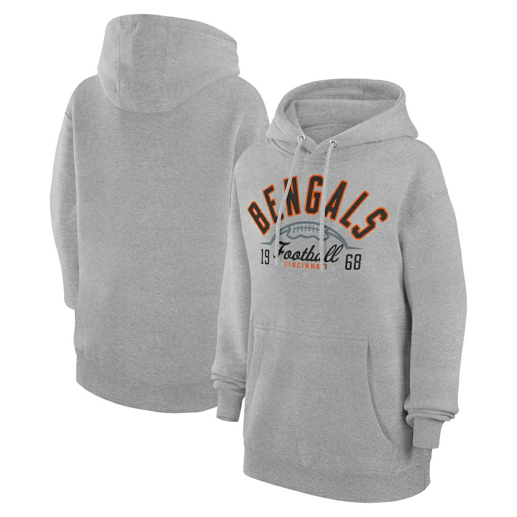 Cincinnati Bengals Starter Unisex Half Ball Team Fleece Pullover Hoodie - Heather Gray for sale