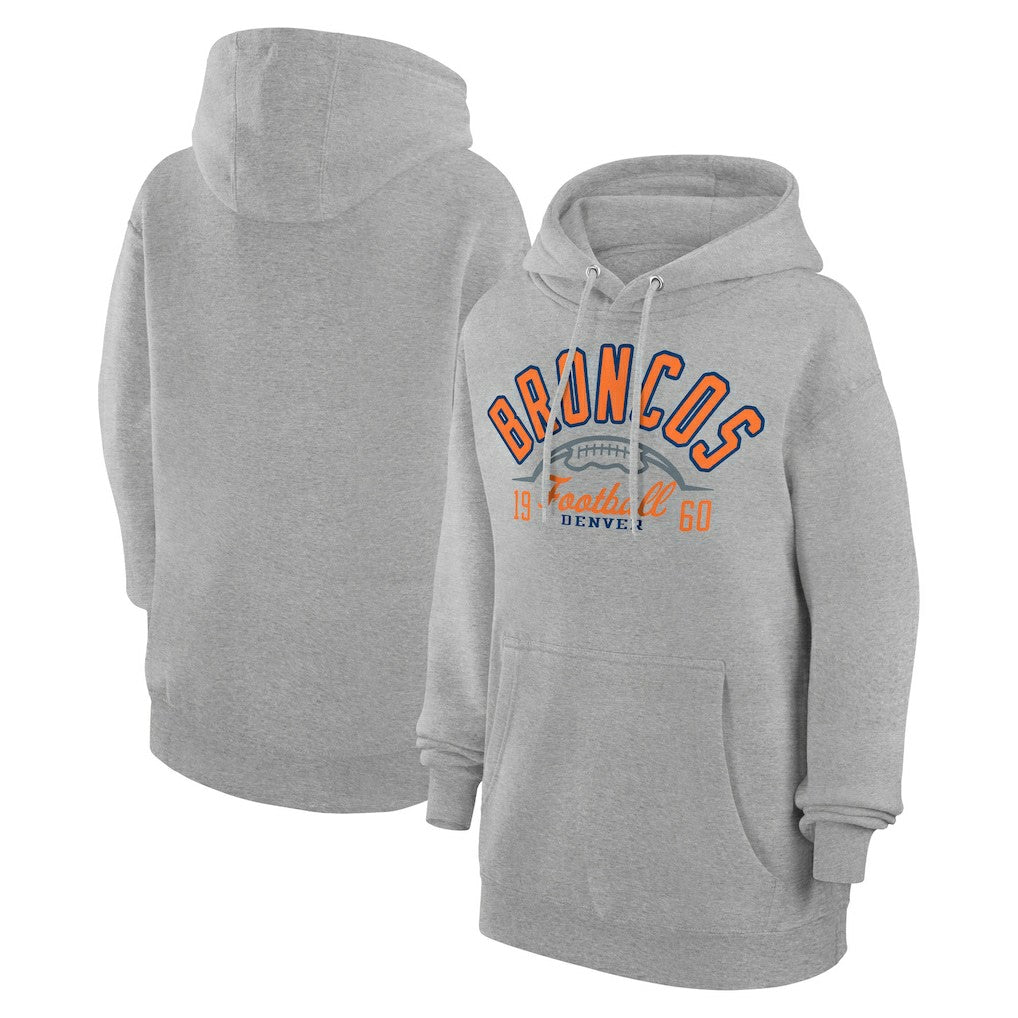 Denver Broncos Starter Unisex Half Ball Team Fleece Pullover Hoodie - Heather Gray outlet