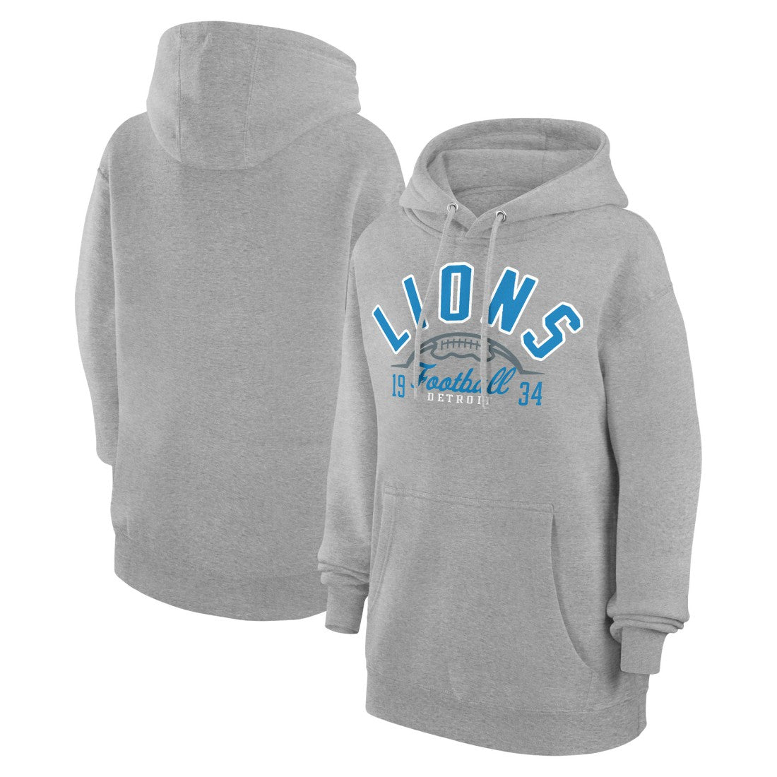 Detroit Lions Starter Unisex Half Ball Team Fleece Pullover Hoodie - Heather Gray outlet