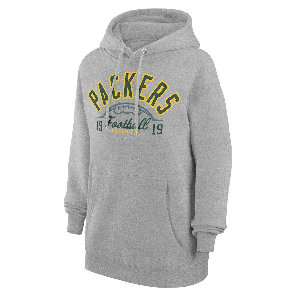 Green Bay Packers Starter Unisex Half Ball Team Fleece Pullover Hoodie - Heather Gray online