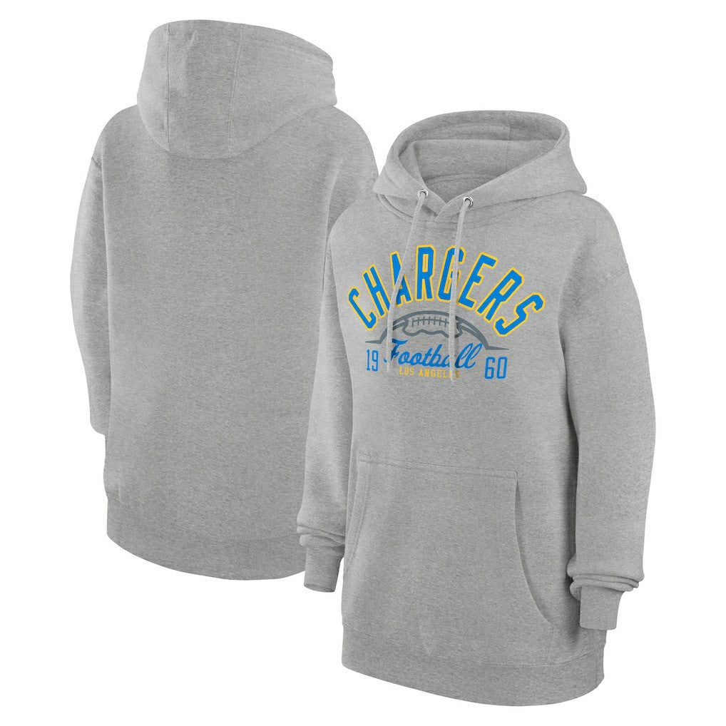 Los Angeles Chargers Starter Unisex Half Ball Team Fleece Pullover Hoodie - Heather Gray sale
