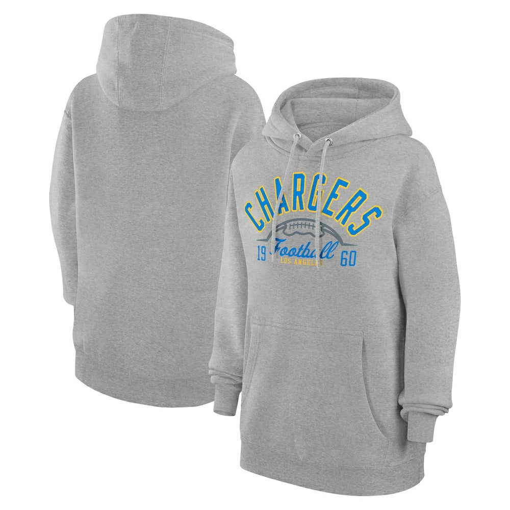 Los Angeles Chargers Starter Unisex Half Ball Team Fleece Pullover Hoodie - Heather Gray sale