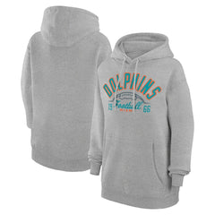 Miami Dolphins Starter Unisex Half Ball Team Fleece Pullover Hoodie - Heather Gray sale