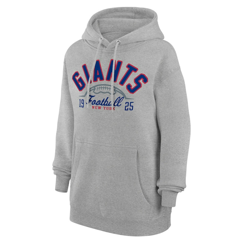 New York Giants Starter Unisex Half Ball Team Fleece Pullover Hoodie - Heather Gray discount