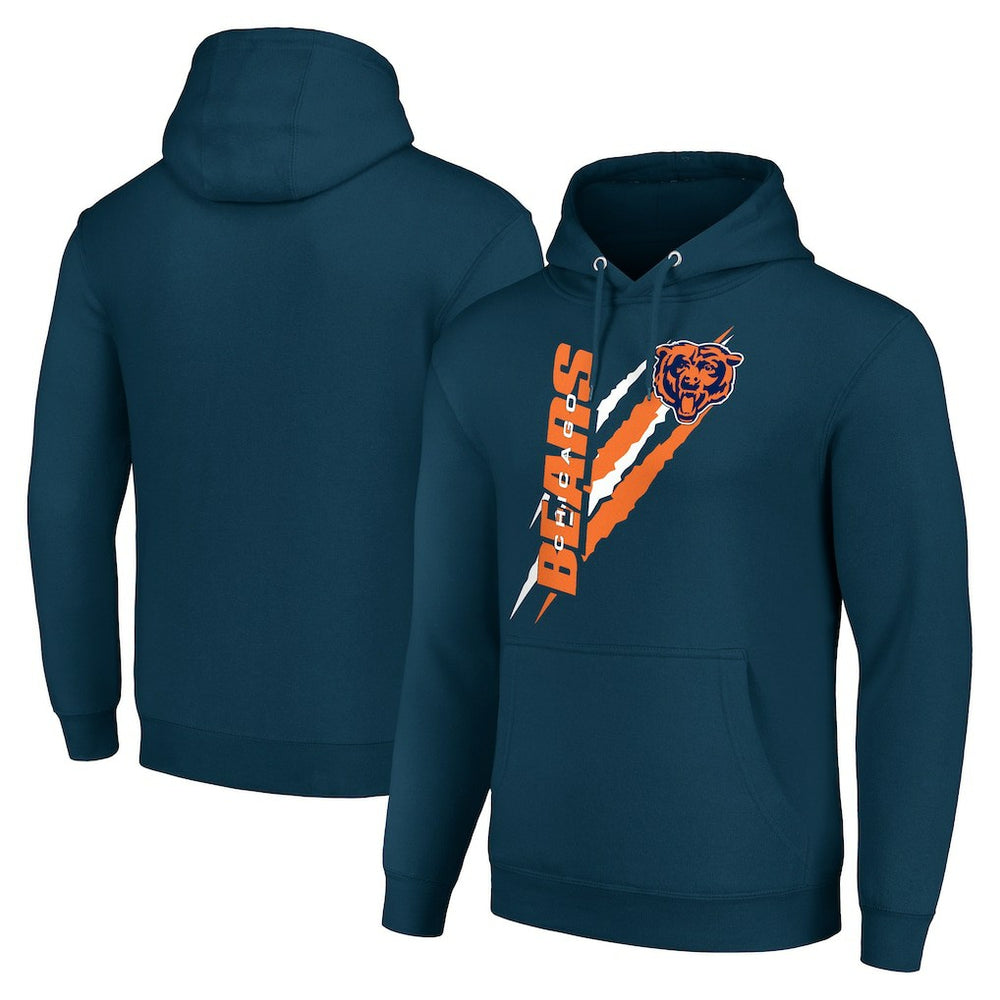 Chicago Bears Starter Unisex Color Scratch Fleece Pullover Hoodie - Navy for sale