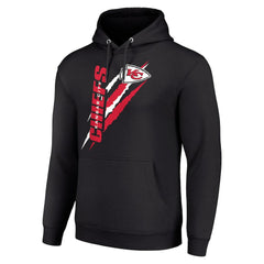Kansas City Chiefs Starter Unisex Color Scratch Fleece Pullover Hoodie - Black on sale