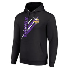 Minnesota Vikings Starter Unisex Color Scratch Fleece Pullover Hoodie - Black outlet
