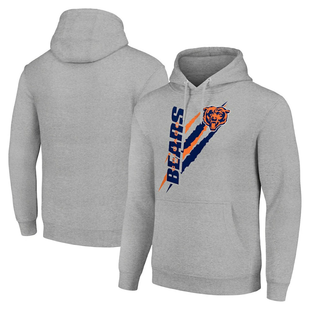 Chicago Bears Starter Unisex Color Scratch Fleece Pullover Hoodie - Heather Gray sale